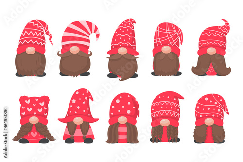 Christmas gnome. A little gnome wearing a red woolen hat. celebrate on christmas