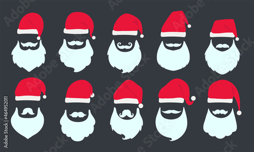 Vintage Santa Claus beard design vector. Christmas party decorations