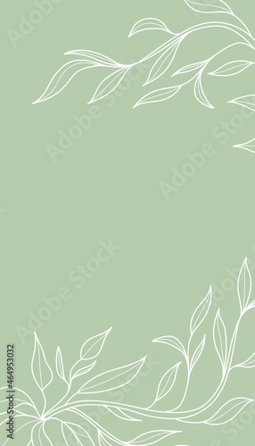 Flower minimal poster. Hand drawn line wild flowers and leaves. Herbal and meadow plant, modern wall art floral decor. Wedding invitation template. Vector contemporary botanical illustration