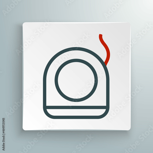 Line Dental floss icon isolated on white background. Colorful outline concept. Vector