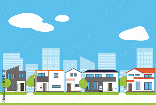 背景素材_ニュータウンの街並み