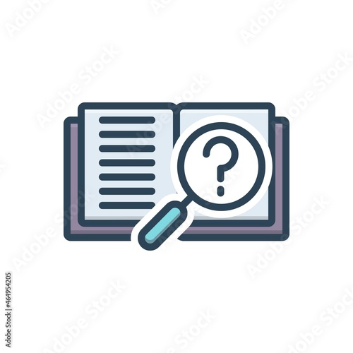 Color illustration icon for how question