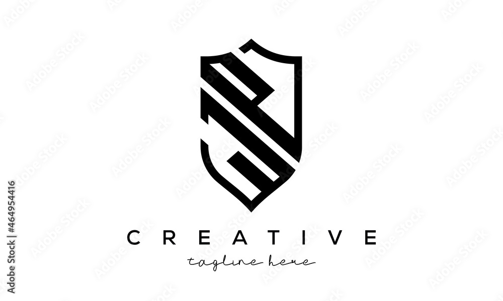 JP letters Creative Security Shield Logo JP letters Creative Security Shield Logo
