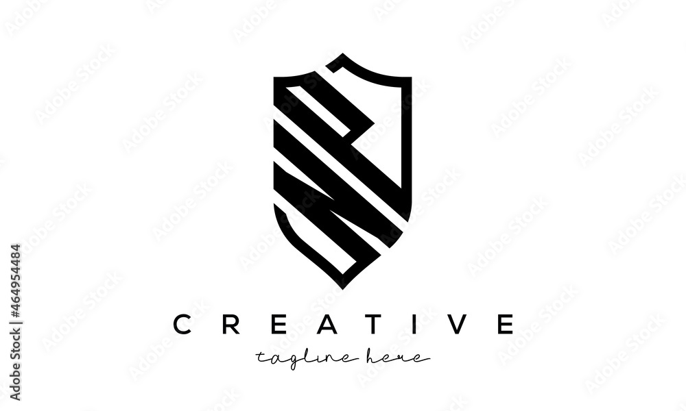 NP letters Creative Security Shield Logo NP letters Creative Security Shield Logo