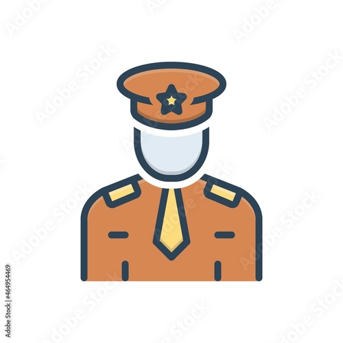 Color illustration icon for captain