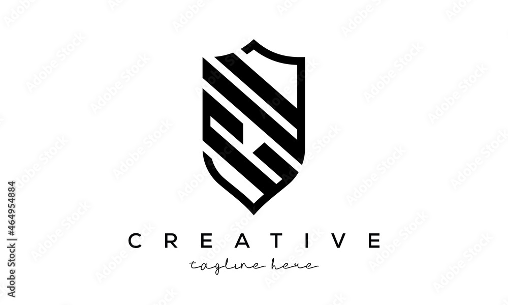 CU letters Creative Security Shield Logo
