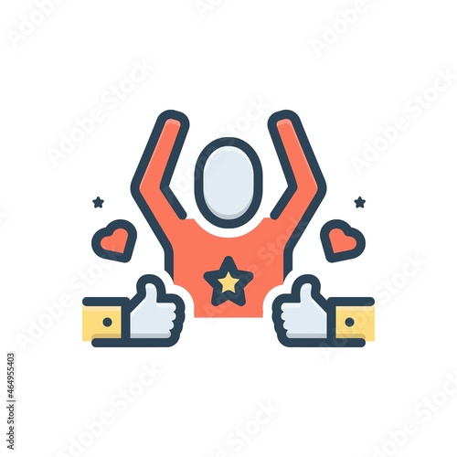 Color illustration icon for outstanding