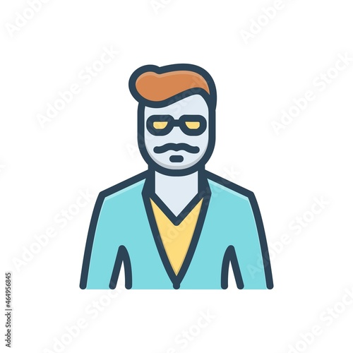 Color illustration icon for father