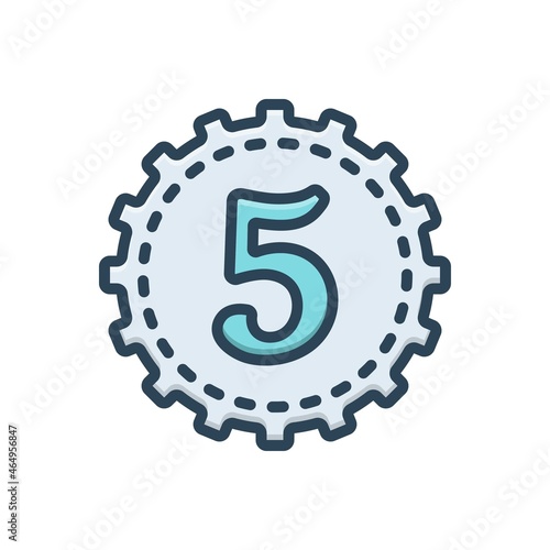 Color illustration icon for fifth