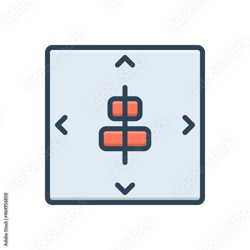 Color illustration icon for align