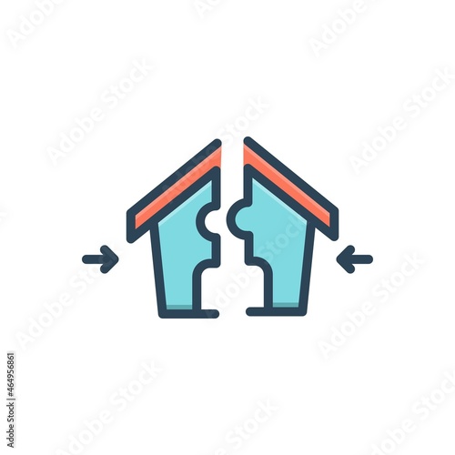 Color illustration icon for merger