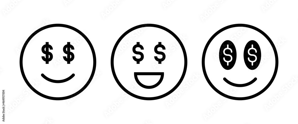 dollar face icon, Money mouth emoji, Dollar eyes, Rich emoji icon dollar face icon, Money mouth emoji, Dollar eyes, Rich emoji icon
