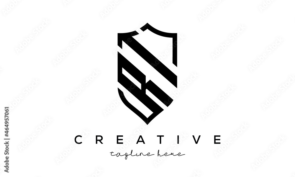 RT letters Creative Security Shield Logo RT letters Creative Security Shield Logo