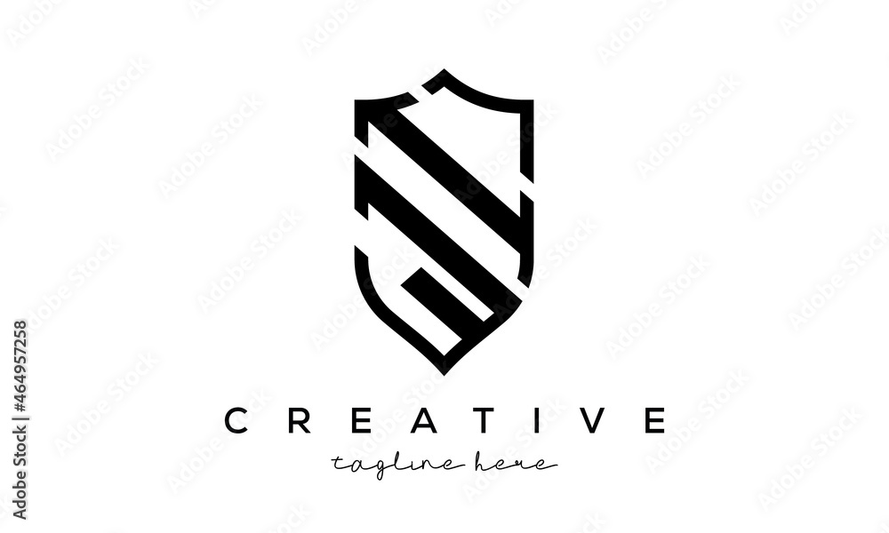 JI letters Creative Security Shield Logo