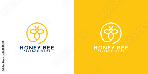 modern honey bee design inspiration with line art style