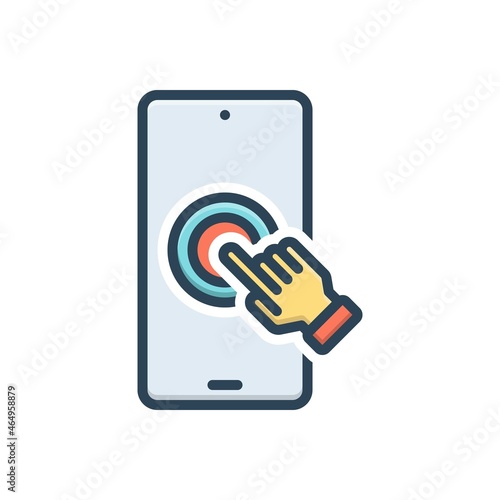 Color illustration icon for click 