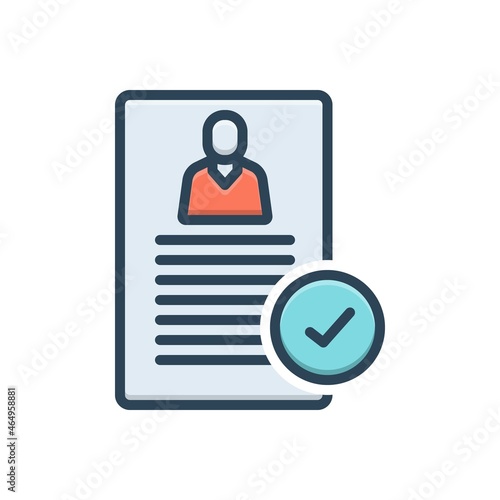 Color illustration icon for confirmed