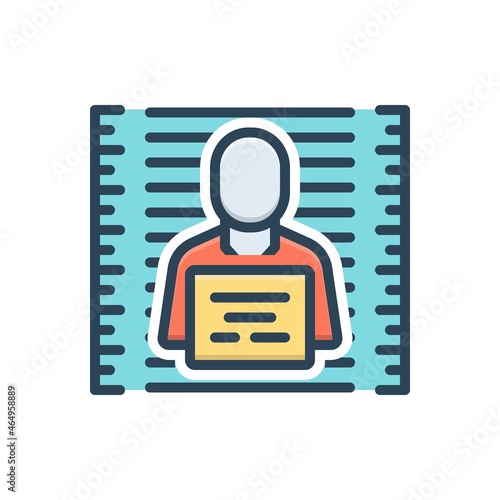 Color illustration icon for convicted