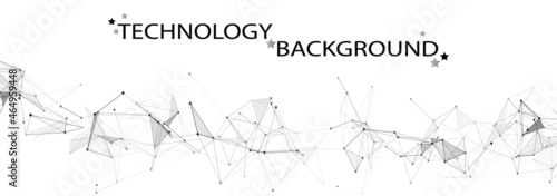 Network or connection. Abstract background of new technologies. Data transfer. 3D vector illustration.