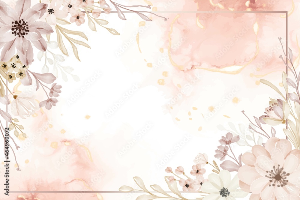 custom made wallpaper toronto digitalbackground floral frame flower soft watercolor