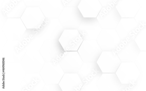 hexagon concept design abstract technology background vector EPS, Abstract white hexagon concept background, soft white background. 