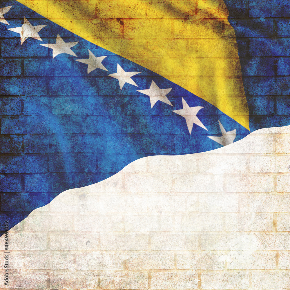 Fototapeta premium Vintage Bosnia & Herzegovina national flag
