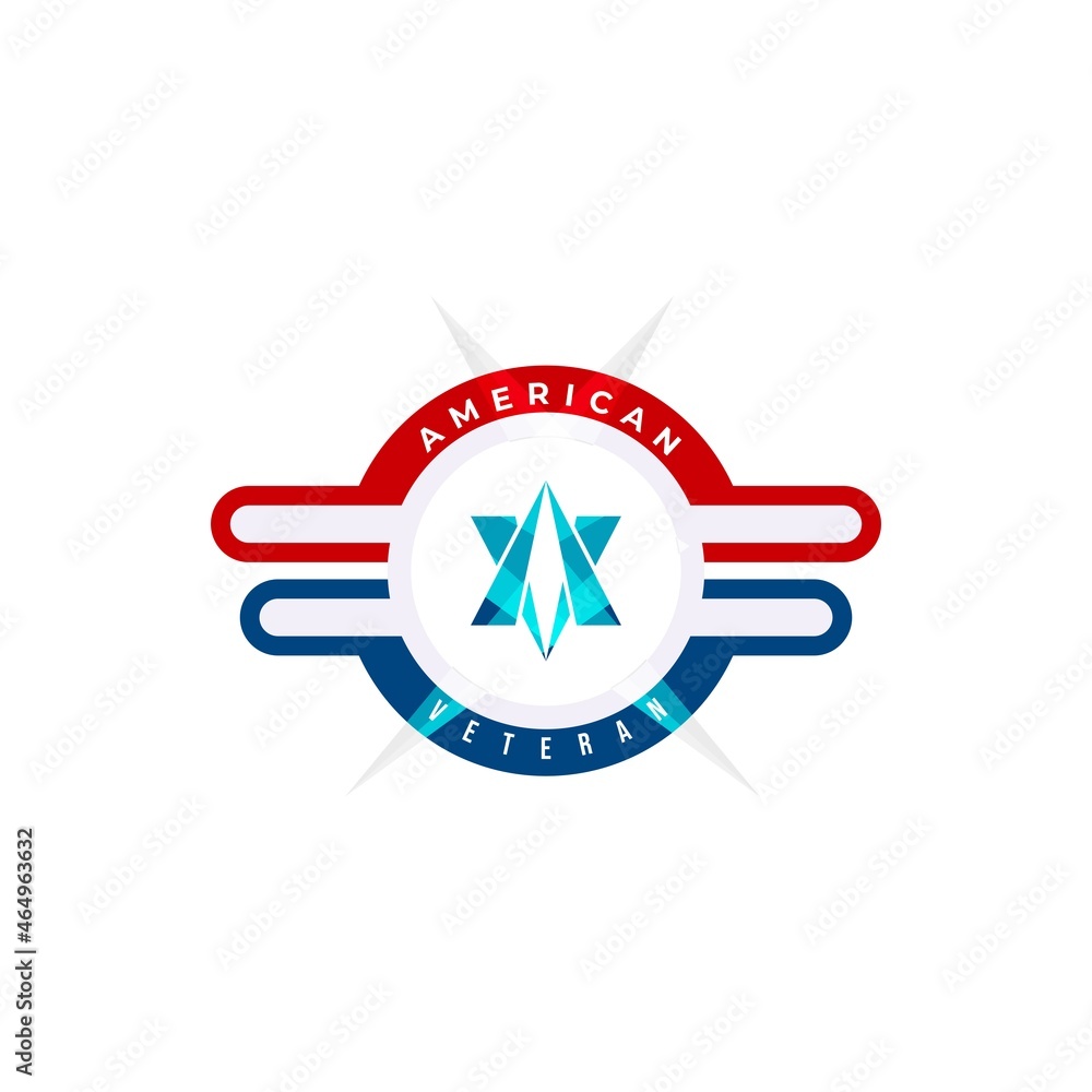 American Flag Emblem Wings logo design American Flag Emblem Wings logo design