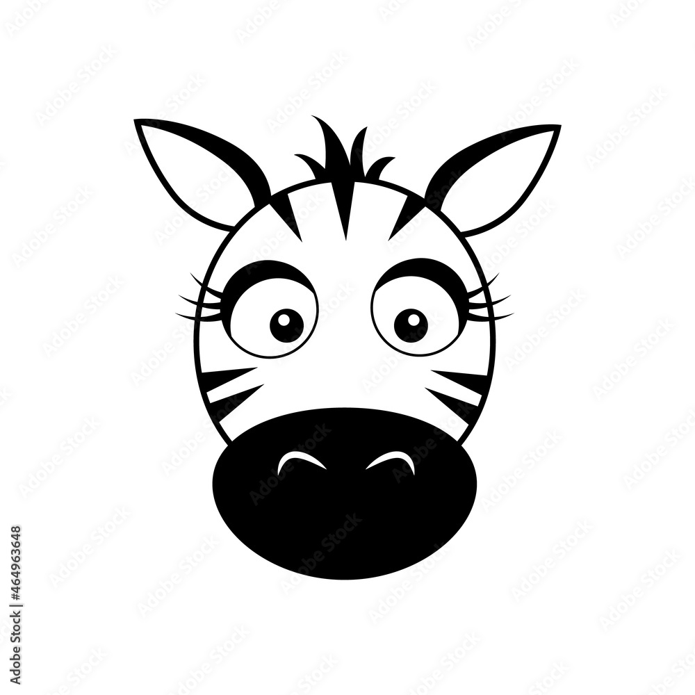 Zebra vector. Funny cute face of zebra. Zebra vector. Funny cute face of zebra.