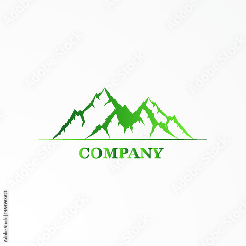 Mountain peak logo design applied for nature company.