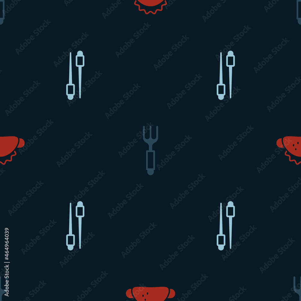 Set Taco with tortilla, Fork and Food chopsticks on seamless pattern. Vector Set Taco with tortilla, Fork and Food chopsticks on seamless pattern. Vector