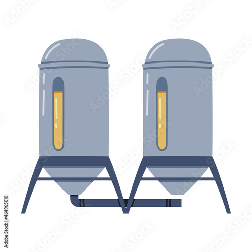 Whiskey Drink Storage in Metal Reservoir Vector Illustration
