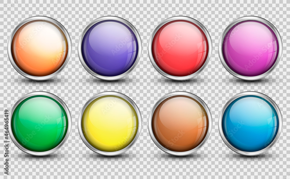 Glossy button. Shiny button with metallic elements. Vector illustration. Glossy button. Shiny button with metallic elements. Vector illustration.