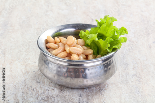 White canned beans for vegan suisine photo