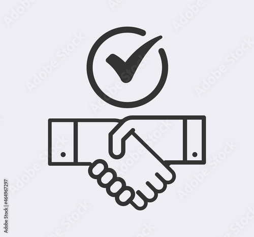 Deal, agreement, handshake vector icon set