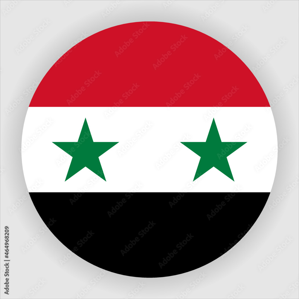 Syria Flat Rounded Country Flag button Icon Syria Flat Rounded Country Flag button Icon