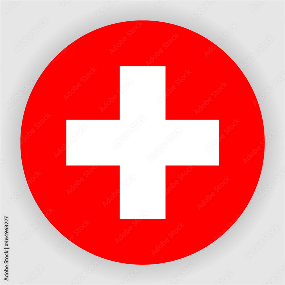 Switzerland Flat Rounded Country Flag button Icon Switzerland Flat Rounded Country Flag button Icon