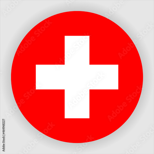 Switzerland Flat Rounded Country Flag button Icon