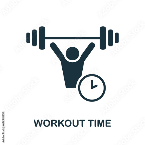 Workout Time icon. Monochrome sign from gym collection. Creative Workout Time icon illustration for web design, infographics and more