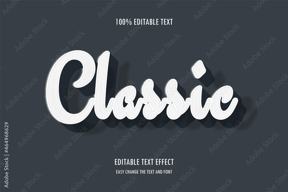 classic 3 dimension editable text effect modern shadow style