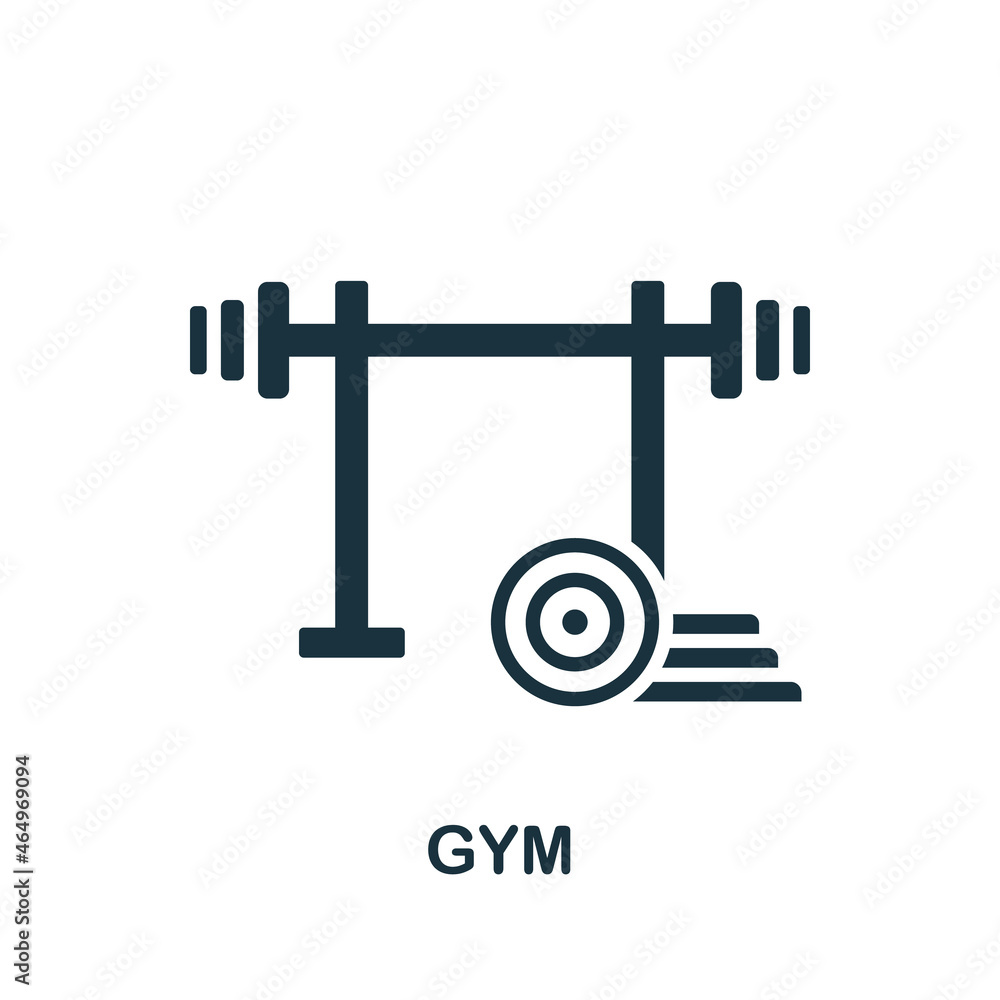 Gym icon. Monochrome sign from gym collection. Creative Gym icon illustration for web design, infographics and more Gym icon. Monochrome sign from gym collection. Creative Gym icon illustration for web design, infographics and more