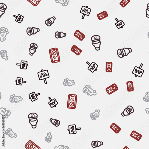 Set line Road sign for a taxi stand, Taxi driver, Taximeter device and mobile app on seamless pattern. Vector
