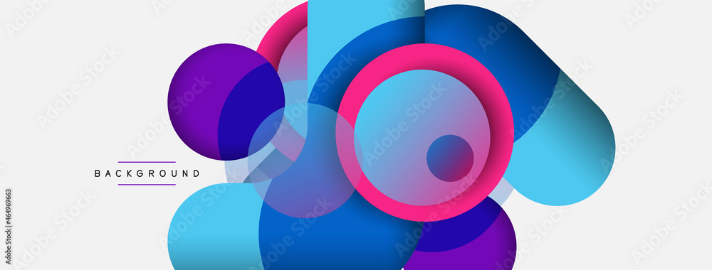 Creative geometric wallpaper. Minimal abstract background. Circles composition vector illustration for wallpaper banner background or landing page Creative geometric wallpaper. Minimal abstract background. Circles composition vector illustration for wallpaper banner background or landing page