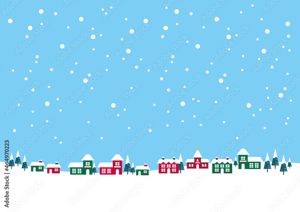 クリスマスカラーの冬の街 winter town 01 クリスマスカラーの冬の街 winter town 01