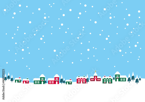 クリスマスカラーの冬の街　winter town 01