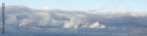 Fototapeta Naklejka Na Ścianę i Meble -  Cumulus rainy cloud on horizon, banner
