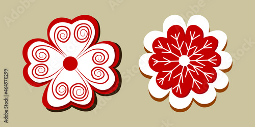 Vector red and white christmas decor
