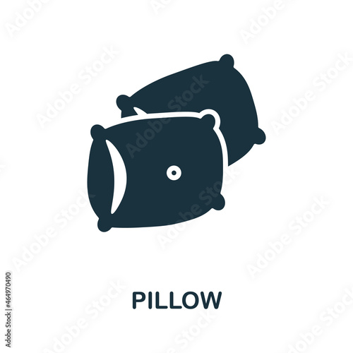 Pillow icon. Monochrome sign from home rest collection. Creative Pillow icon illustration for web design, infographics and more