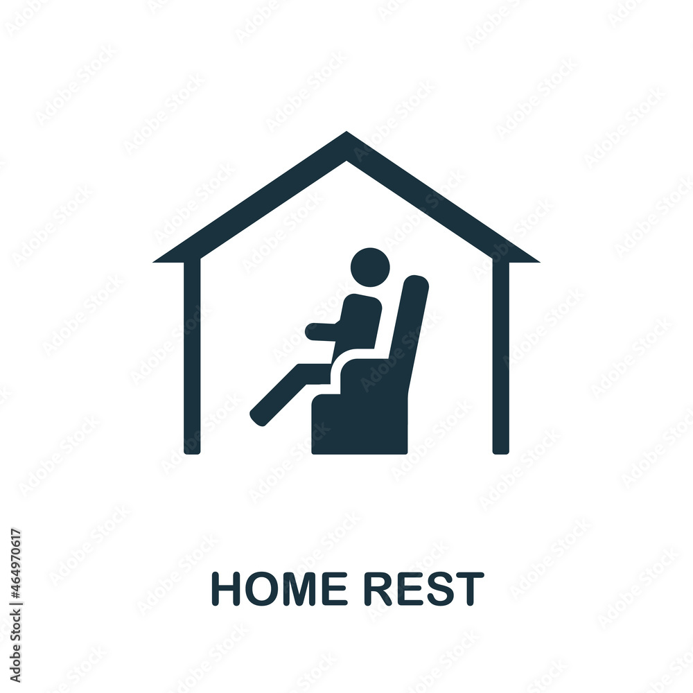 Home Rest icon. Monochrome sign from home rest collection. Creative Home Rest icon illustration for web design, infographics and more Home Rest icon. Monochrome sign from home rest collection. Creative Home Rest icon illustration for web design, infographics and more