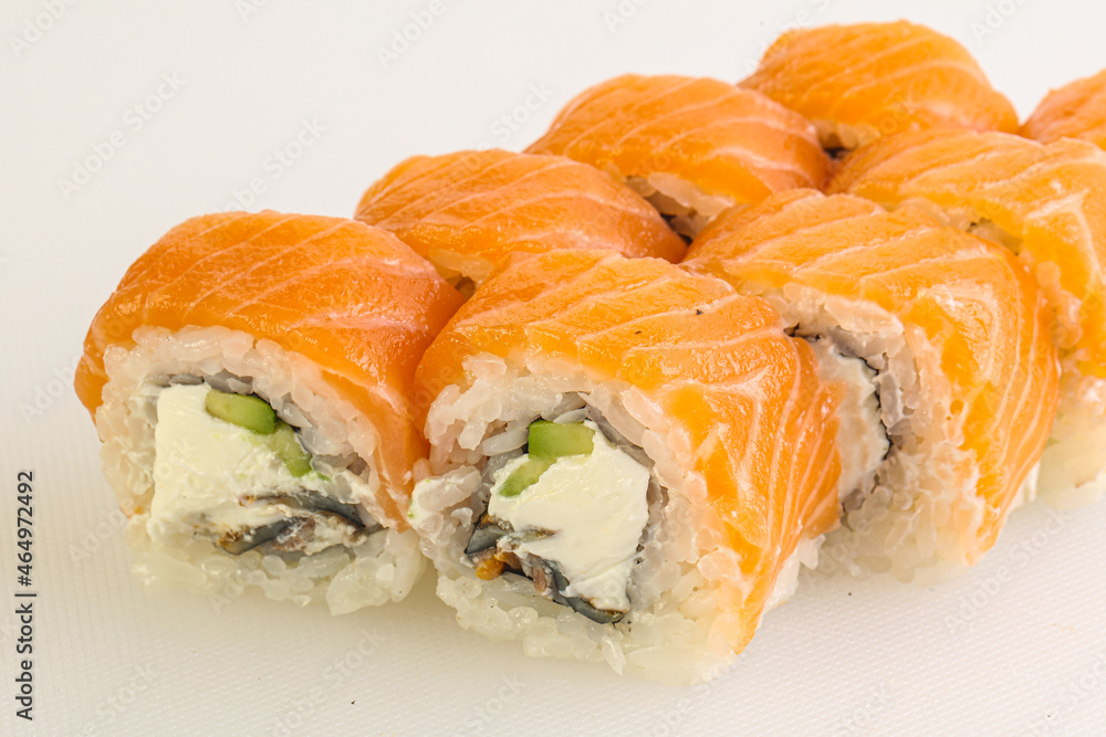 Japanese tradtional roll with salmon Japanese tradtional roll with salmon