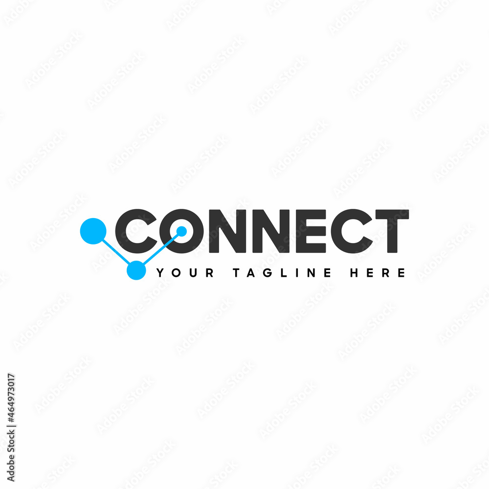 Connect Blue Turquoise and Black Uppercase Logo Design Template Elements. Connected linked o letters with dots. Modern Networking Logo Design Vector.